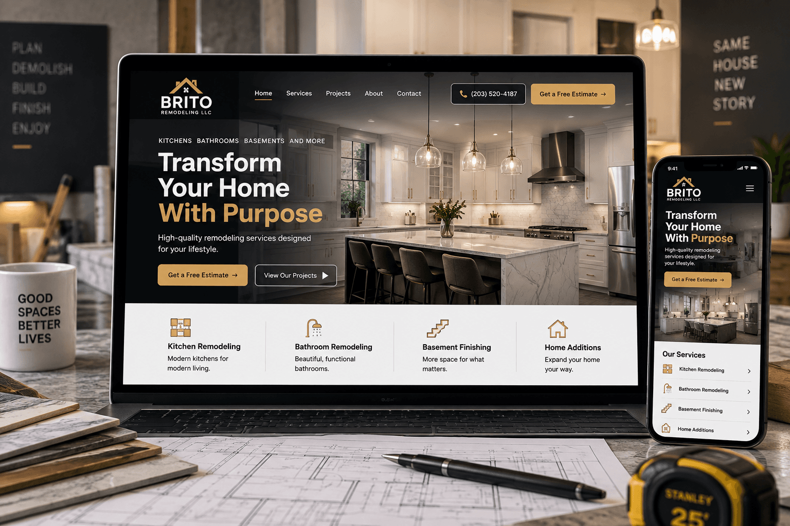 Remodeling — Exiba antes e depois, atraia clientes e destaque sua qualidade.