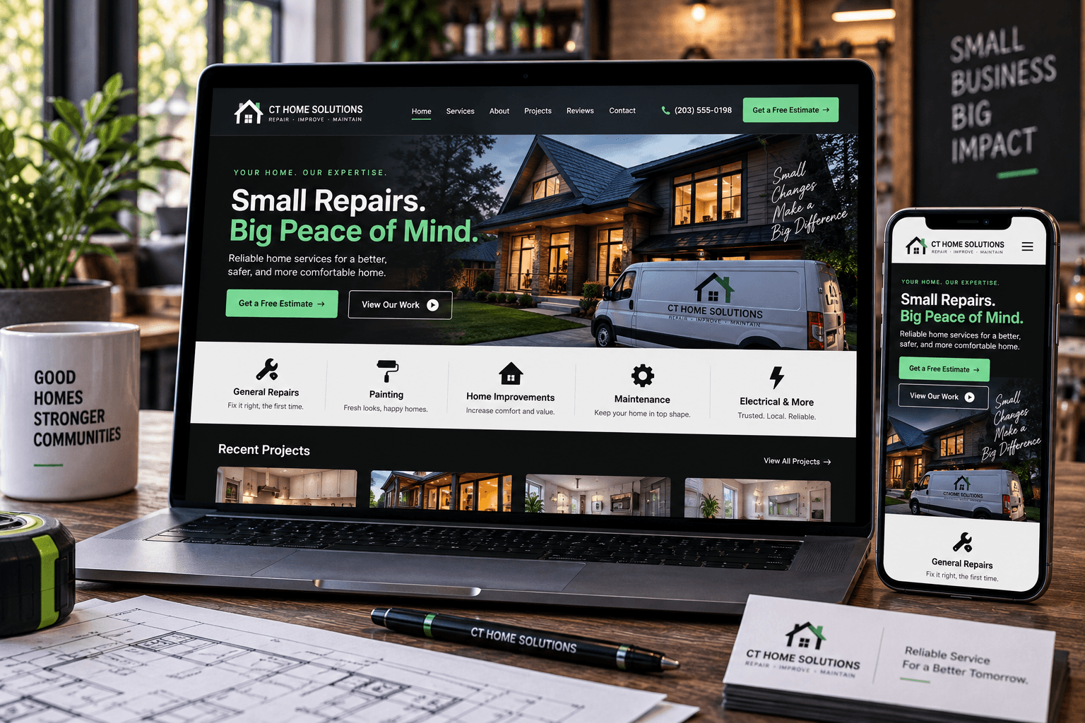 Small Businesses — Presença profissional online, feita sob medida para o seu negócio.